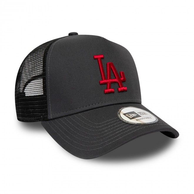 Boné New Era Los Angeles Dodgers League Essential Grey Trucker 12490195
