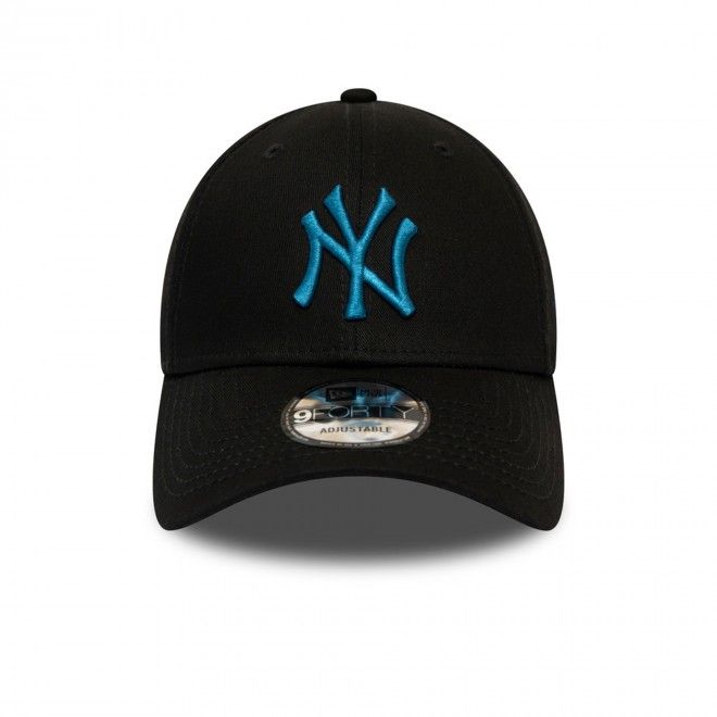 Boné New Era New York Yankees League Essential Blue Logo Black 9Forty Cap 12490478