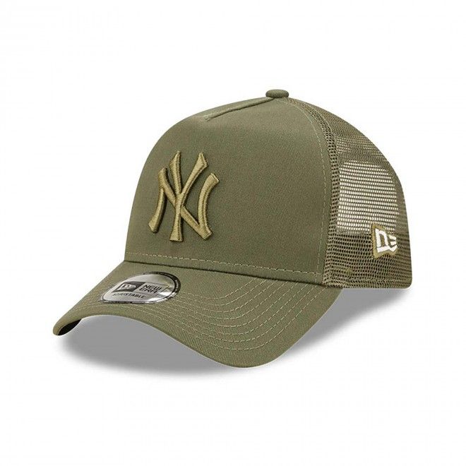 BON OFICIAL NEW ERA NEW YORK YANKEES TONAL MESH GREEN A-FRAME TRUCKER CAP 60298763